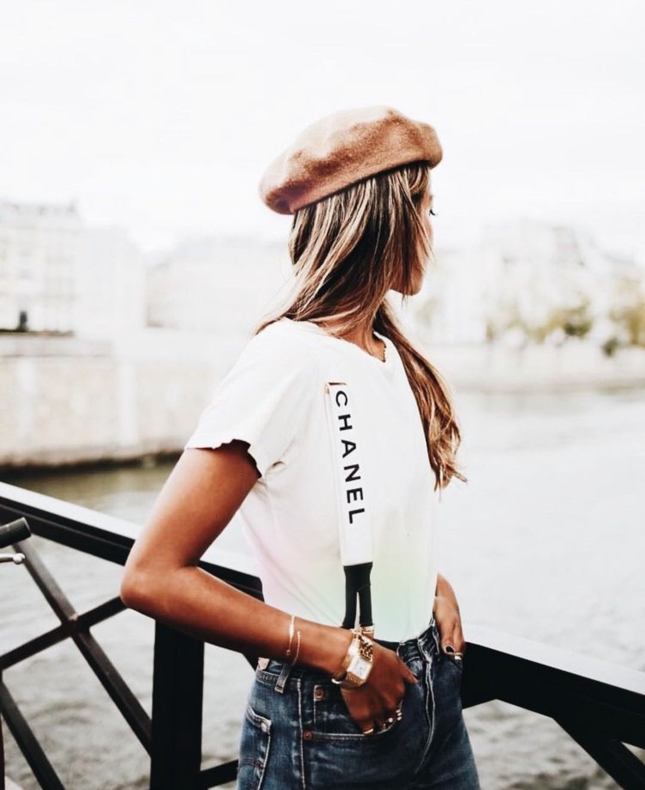 CHANEL Limited Runway White Suspenders