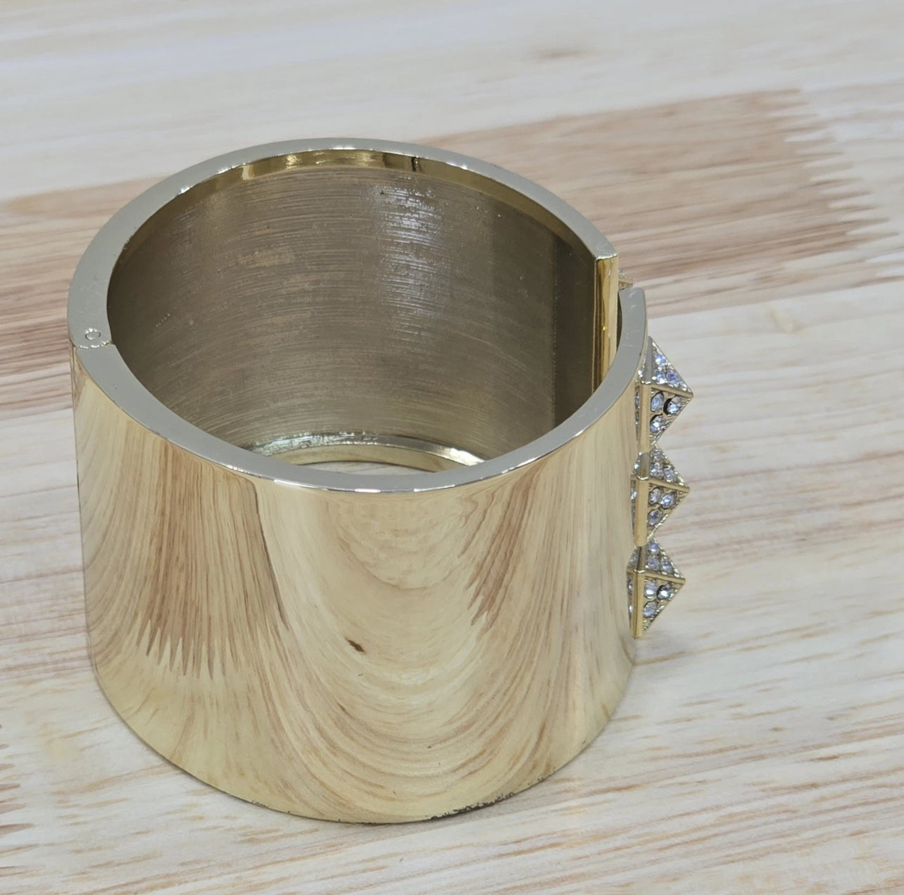 Victoria’s Secret Scandalous Hinged Gold Tone Cubic Zirconia CZ Cuff Bangle Bracelet