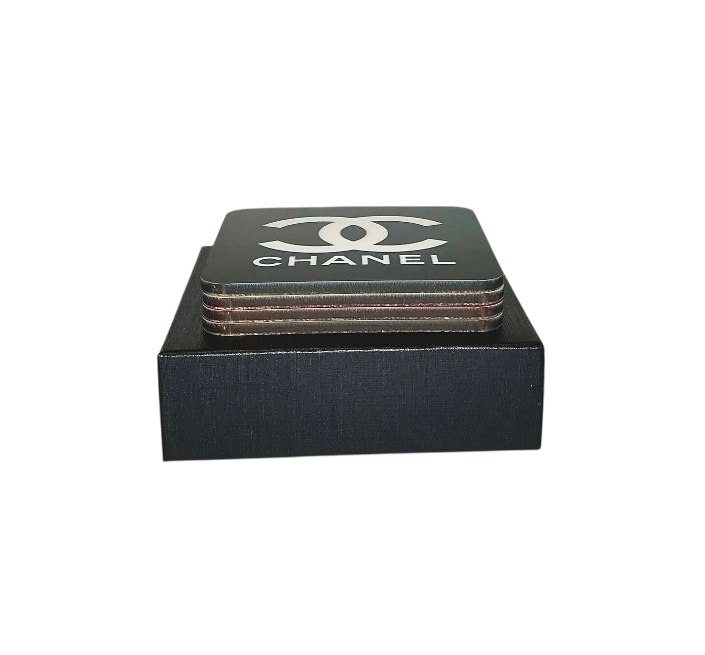 CHANEL Logo Coaster Set - Set of 4 Glossy Coasters