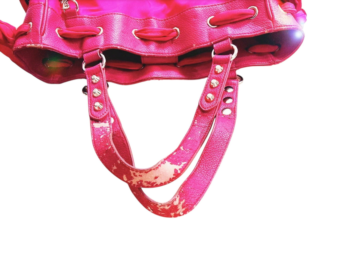 Vintage Juicy Couture Pink Nylon Malibu Daydreamer Studded Bow Bag