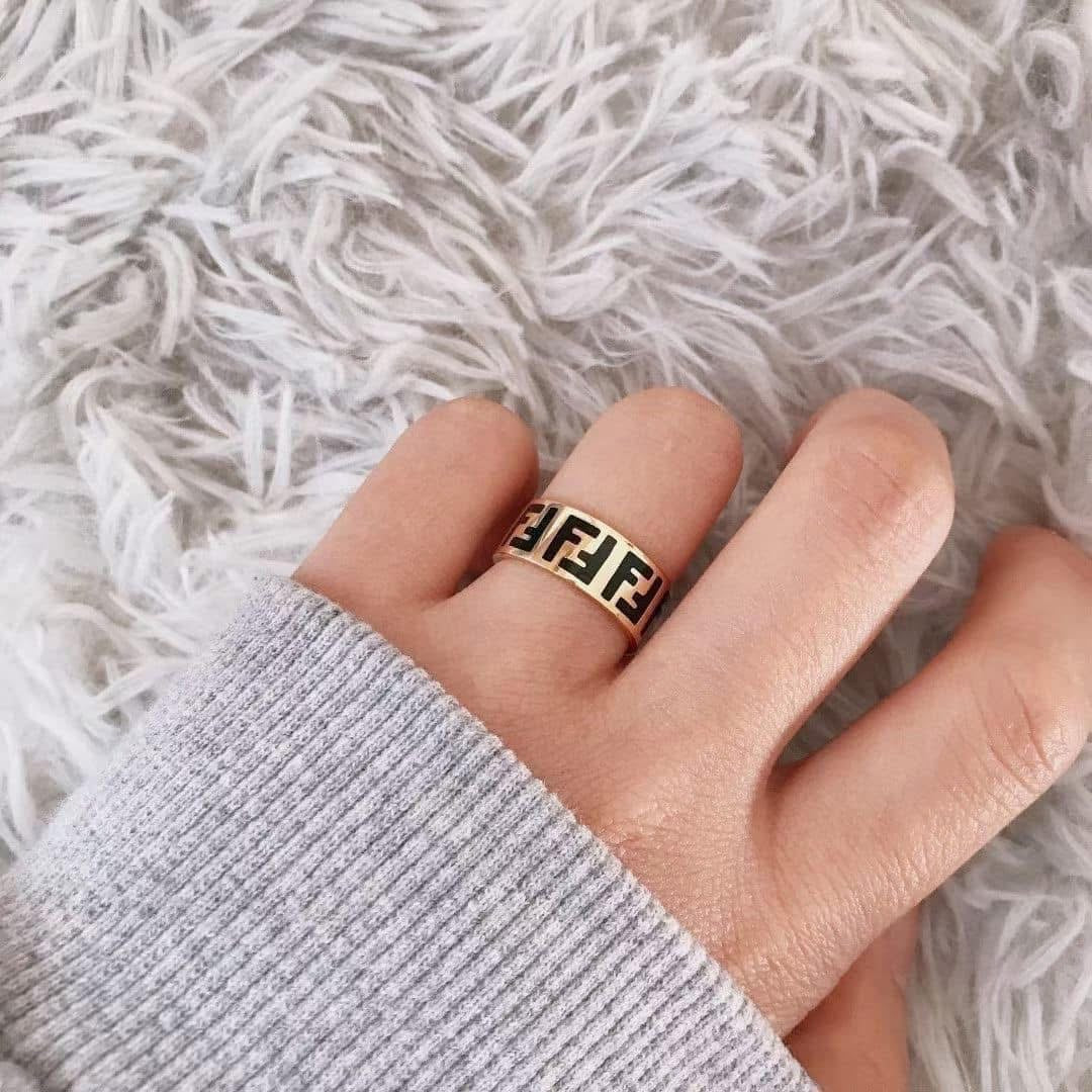 FENDI Forever Fendi Ring Gold Black