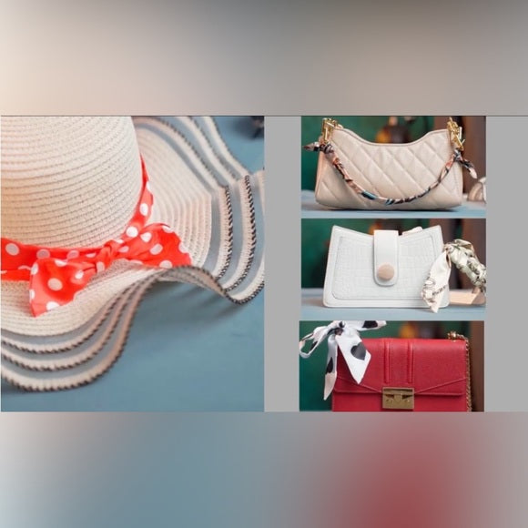 Classic Black & White Polka Dot Versatile Scarf - Vintage-Inspired Lightweight Accessory for Hair, Neck, and Bags