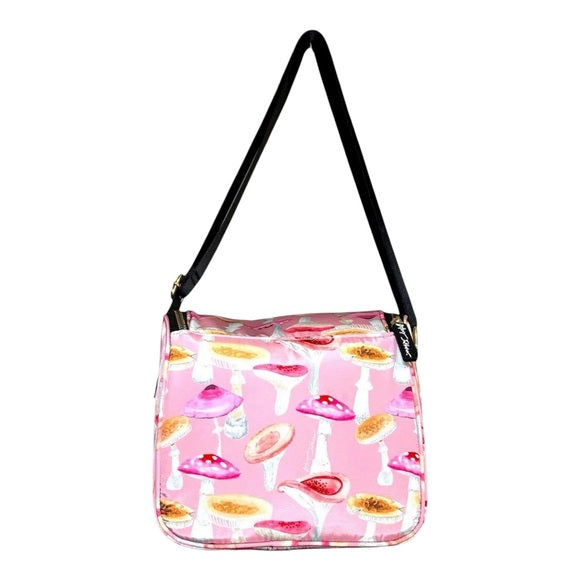 Betsey Johnson Pink Mushroom Print Lunch Tote Bag