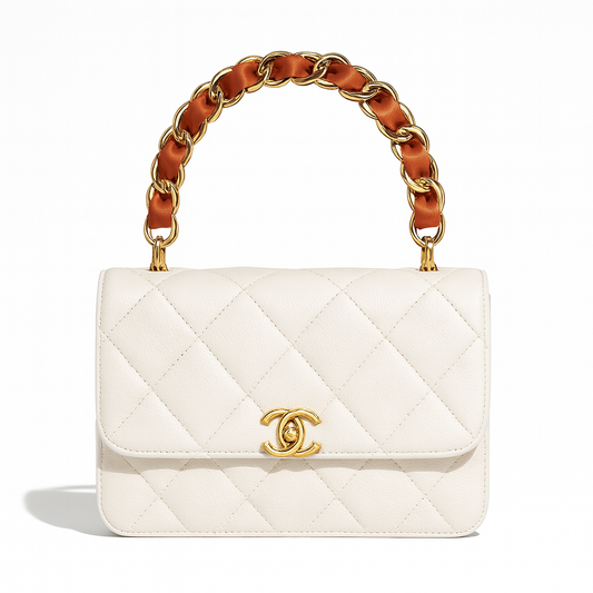 Brown Leather & Gold Chain Interchangeable Bag Strap