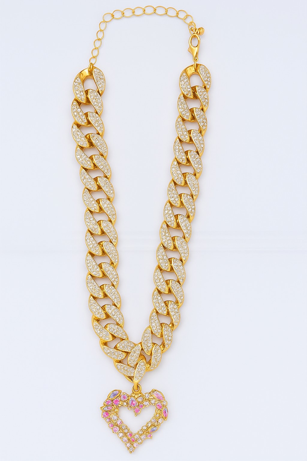 Gold Iridescent Heart Necklace