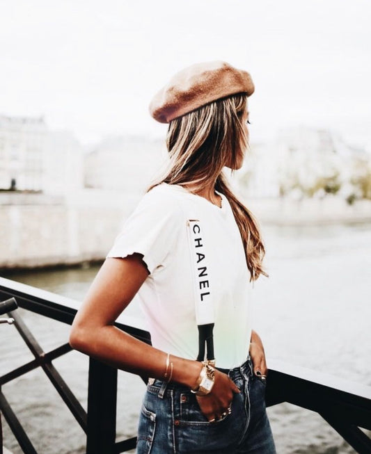 CHANEL Limited Runway White Suspenders