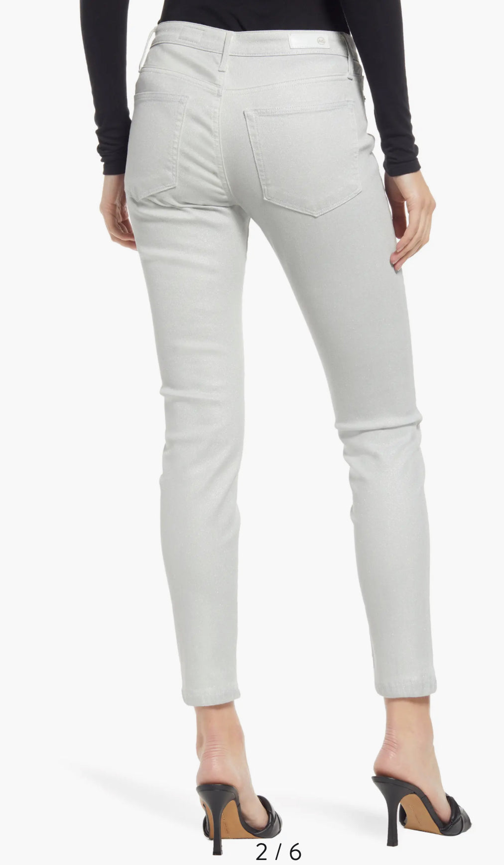 AG Farrah Ankle Jeans Luminous Fade to Grey Size 24 High-Rise Skinny Ankle