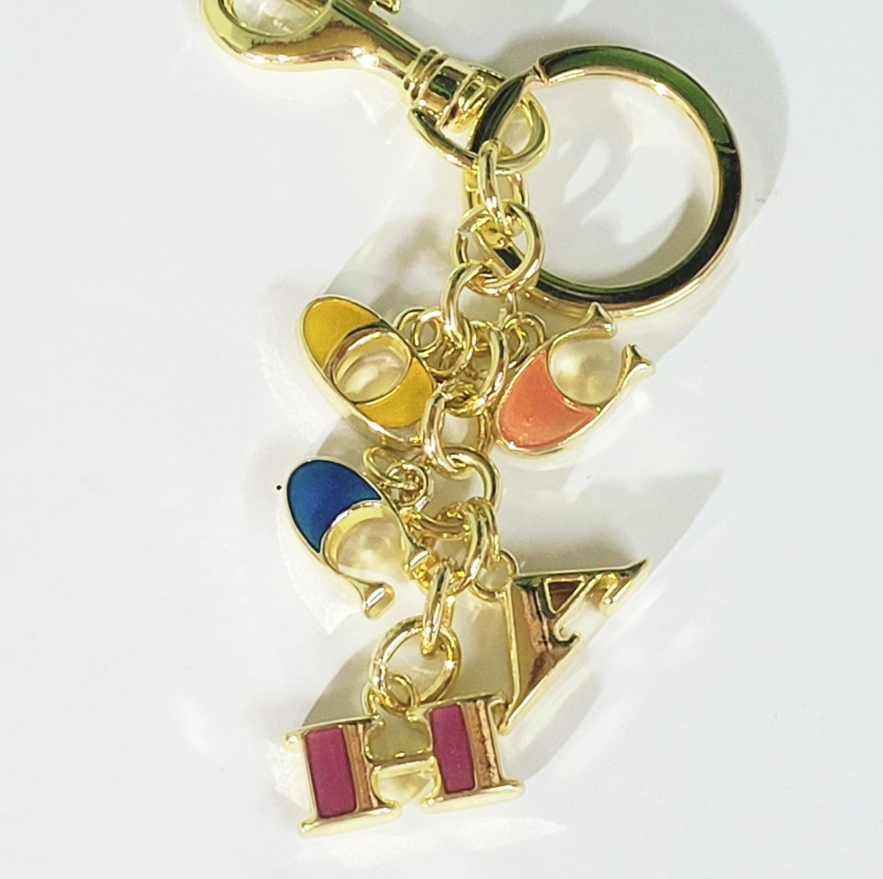 Coach Gold Multicolor Keychain Bag Charm Keyholder