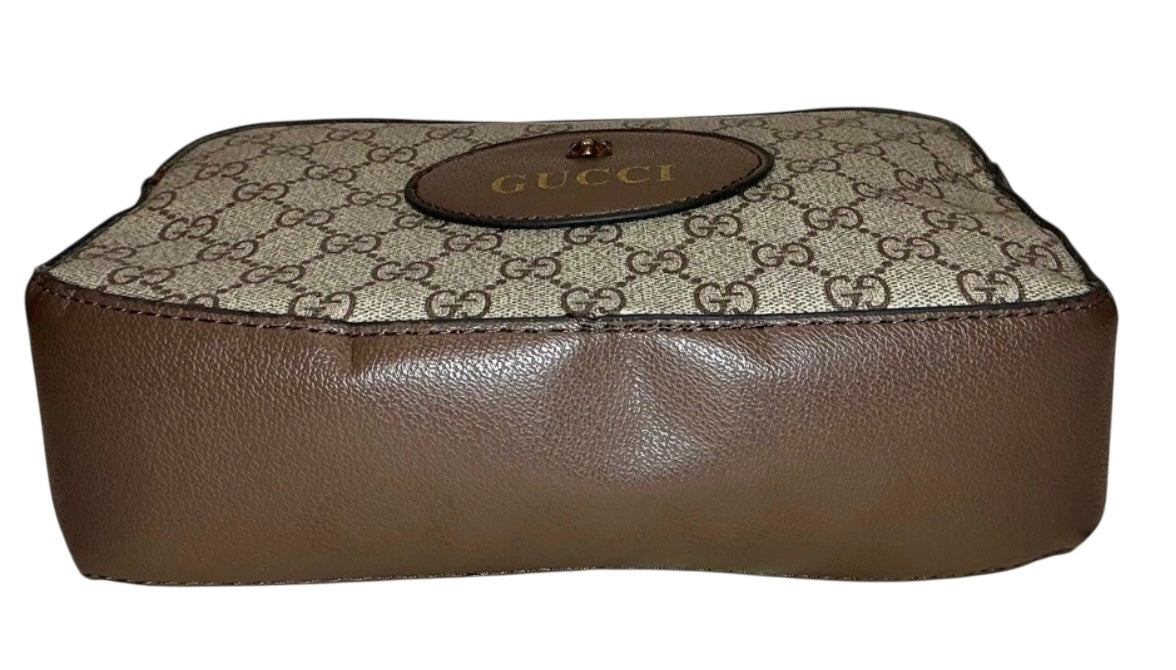 Gucci Vintage Beige and Brown Logo Crossbody Bag