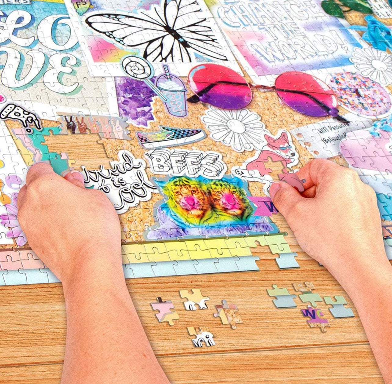 Fashion Angels Color & Bling DIY Jumbo Puzzle Design Kit 1000 Pcs Gems & Markers