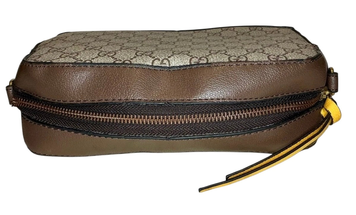 Gucci Vintage Beige and Brown Logo Crossbody Bag