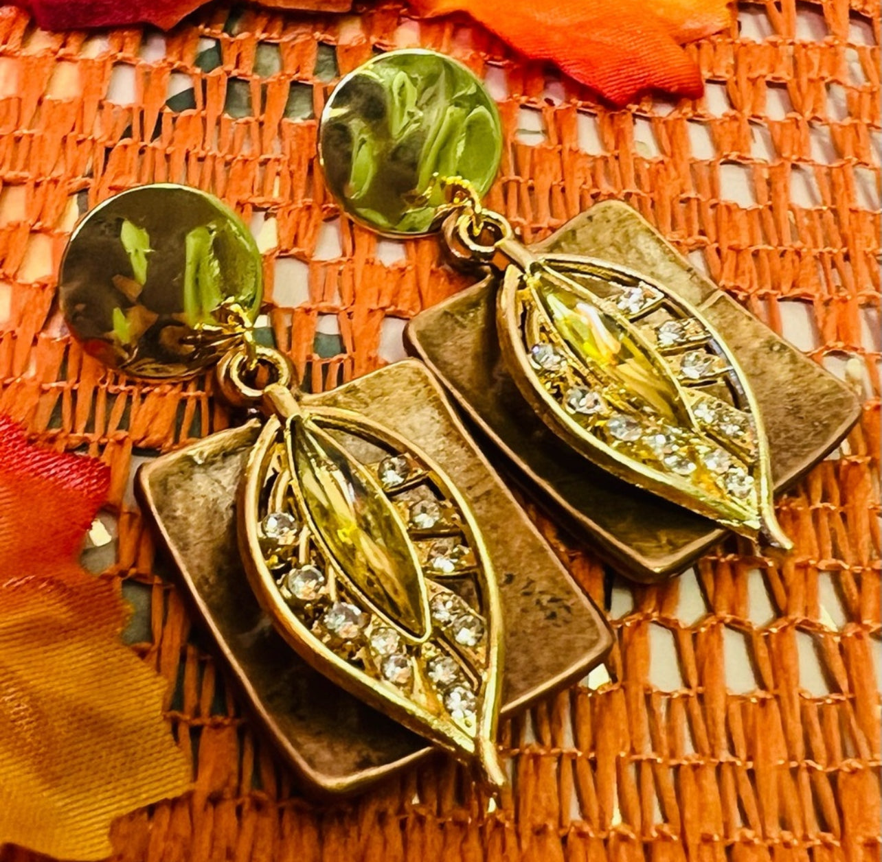 Copper & Gold Leaf Earrings