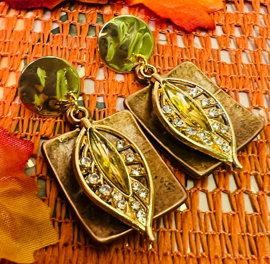 Copper & Gold Leaf Earrings