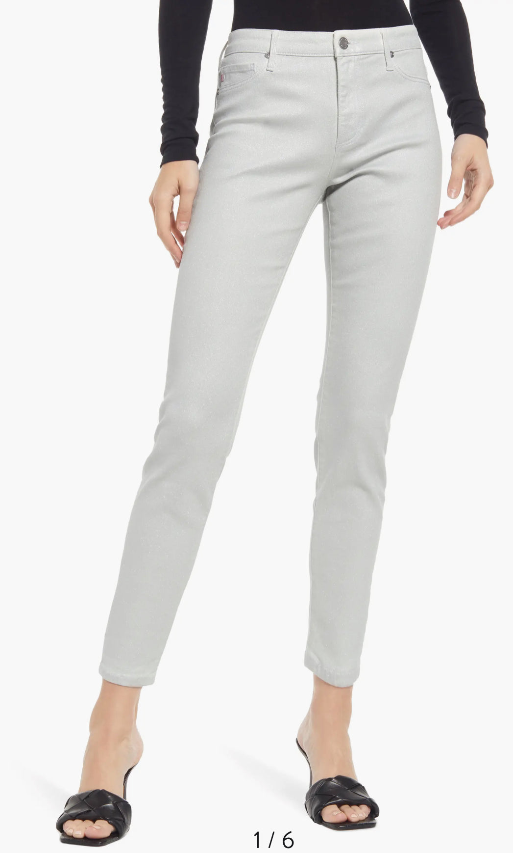 AG Farrah Ankle Jeans Luminous Fade to Grey Size 24 High-Rise Skinny Ankle