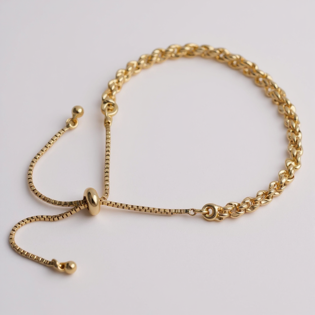 Gold Braided Bangle Tassel Bracelet