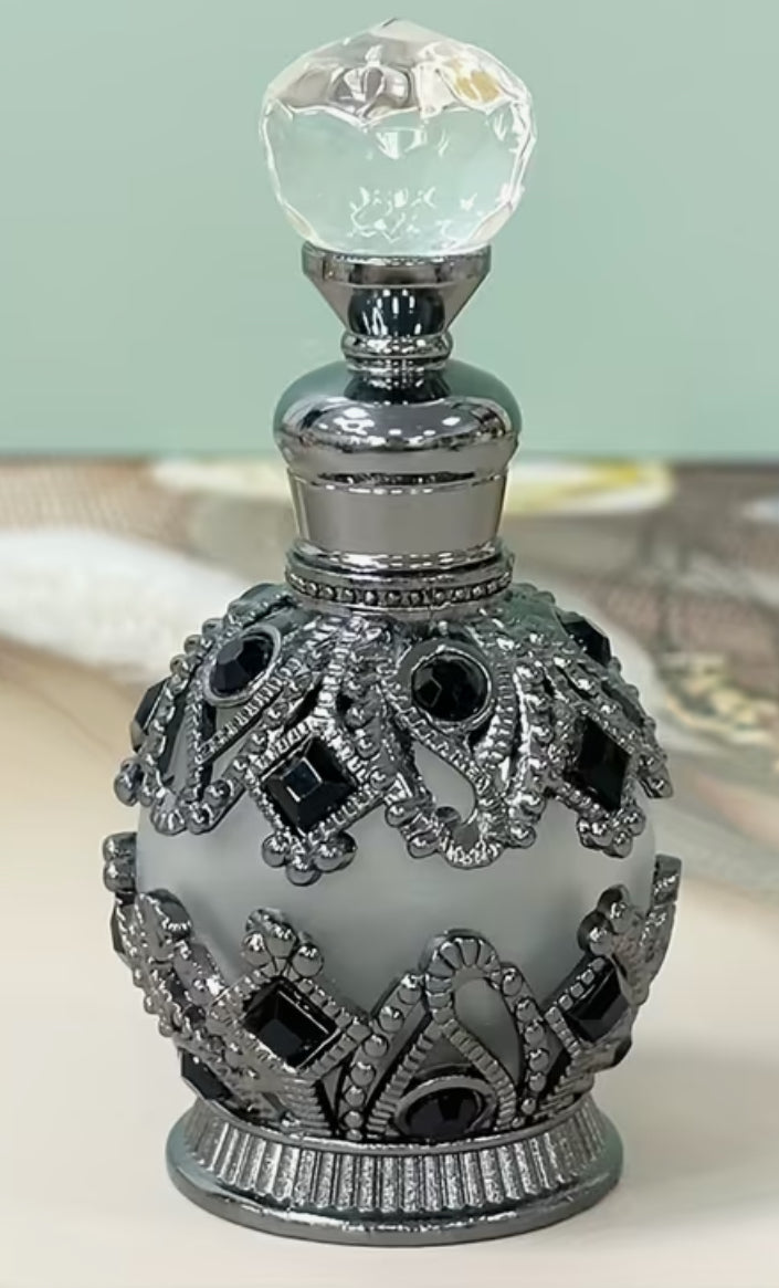 Vintage 15ML Enameled Glass Perfume Bottle