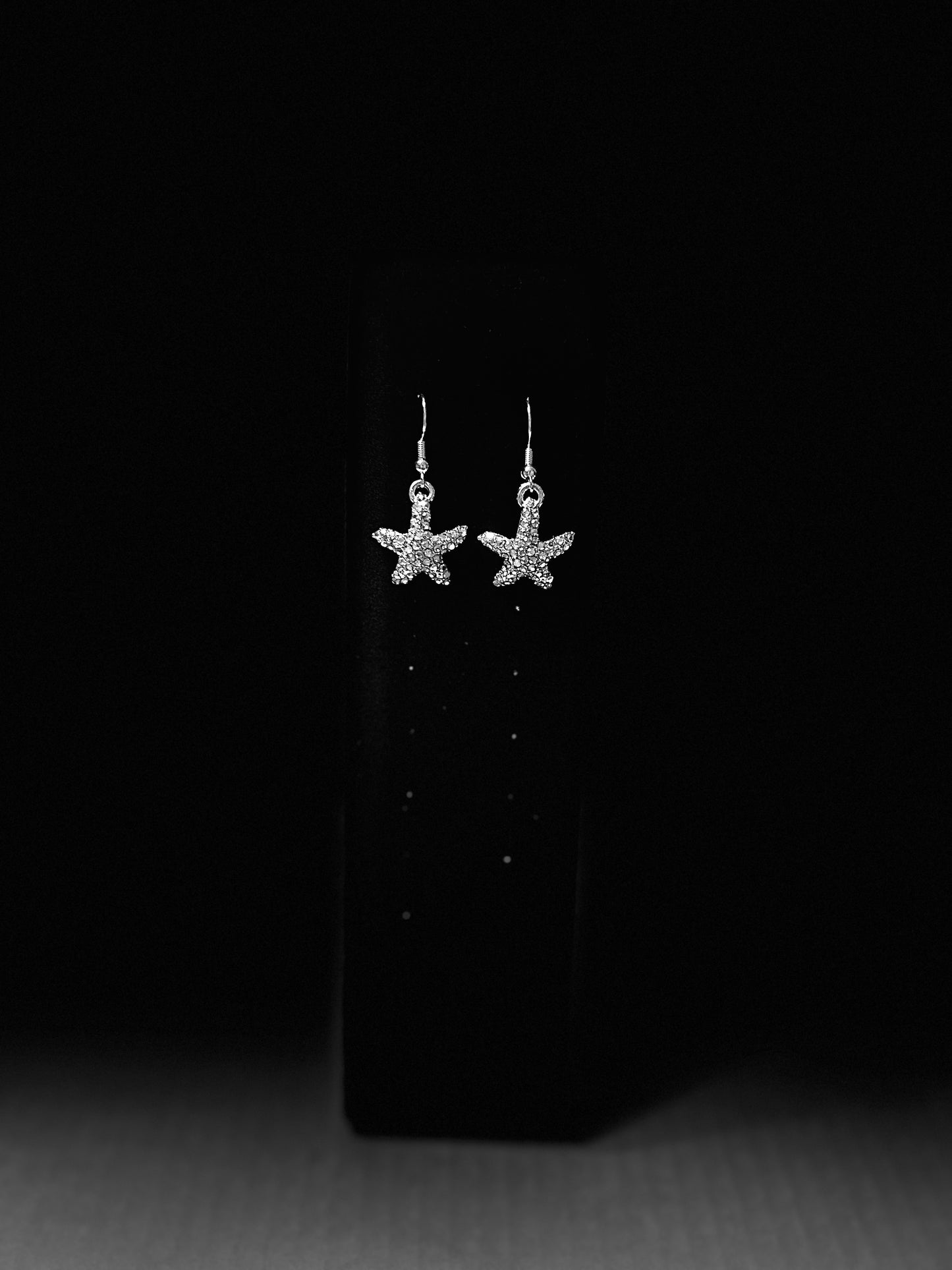 Sterling Silver Crystal Starfish Earrings
