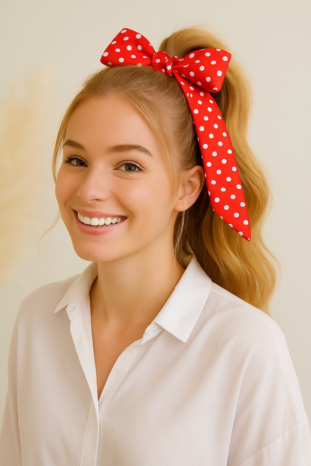 Classic Red & White Polka Dot Versatile Scarf