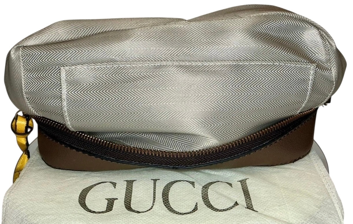 Gucci Vintage Beige and Brown Logo Crossbody Bag
