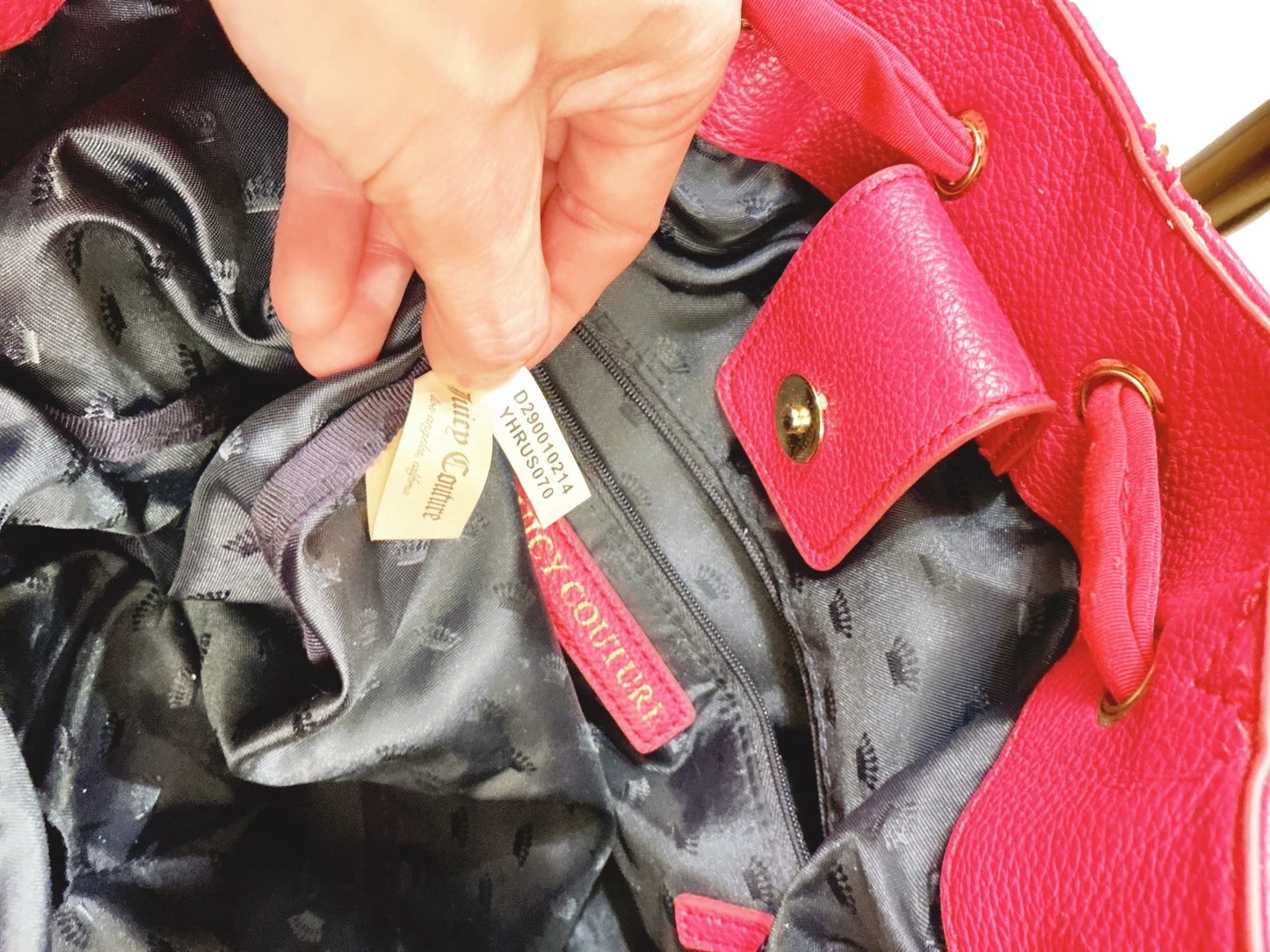 Vintage Juicy Couture Pink Nylon Malibu Daydreamer Studded Bow Bag