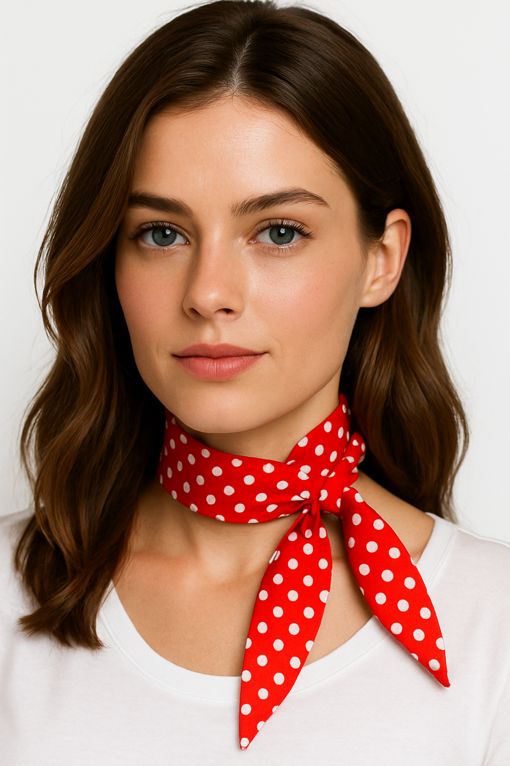 Classic Red & White Polka Dot Versatile Scarf
