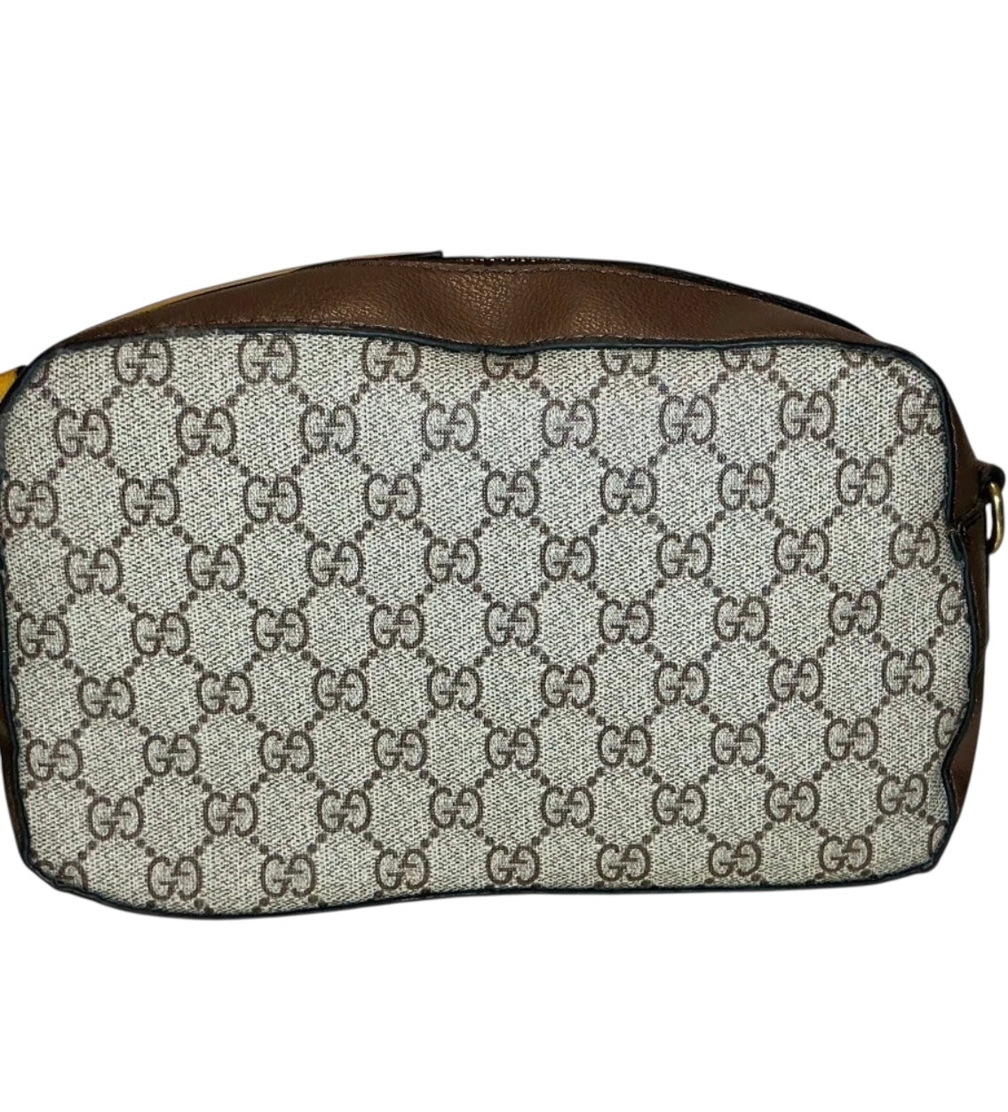 Gucci Vintage Beige and Brown Logo Crossbody Bag