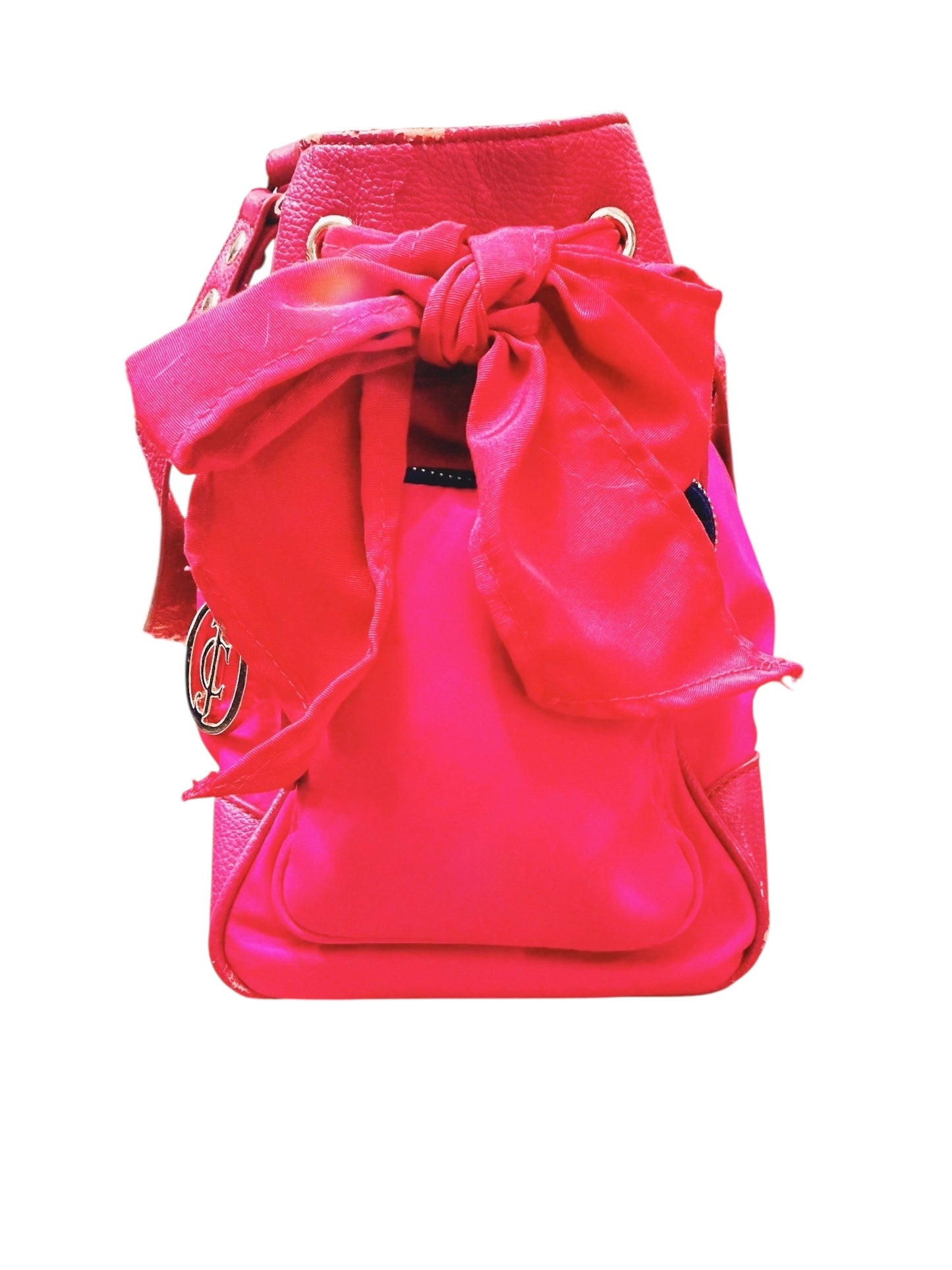 Vintage Juicy Couture Pink Nylon Malibu Daydreamer Studded Bow Bag