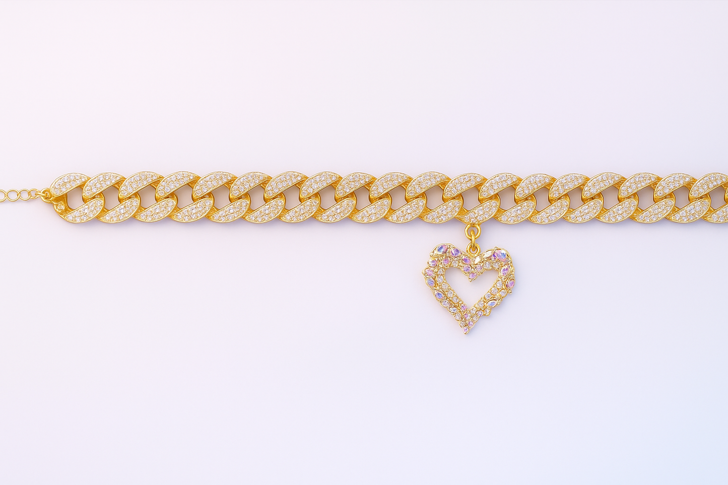 Gold Iridescent Heart Necklace