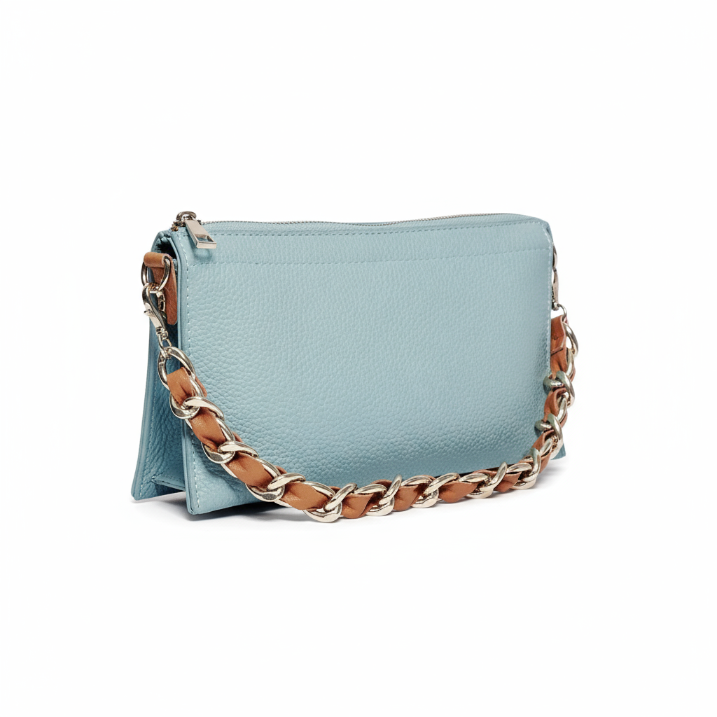 Brown Leather & Gold Chain Interchangeable Bag Strap