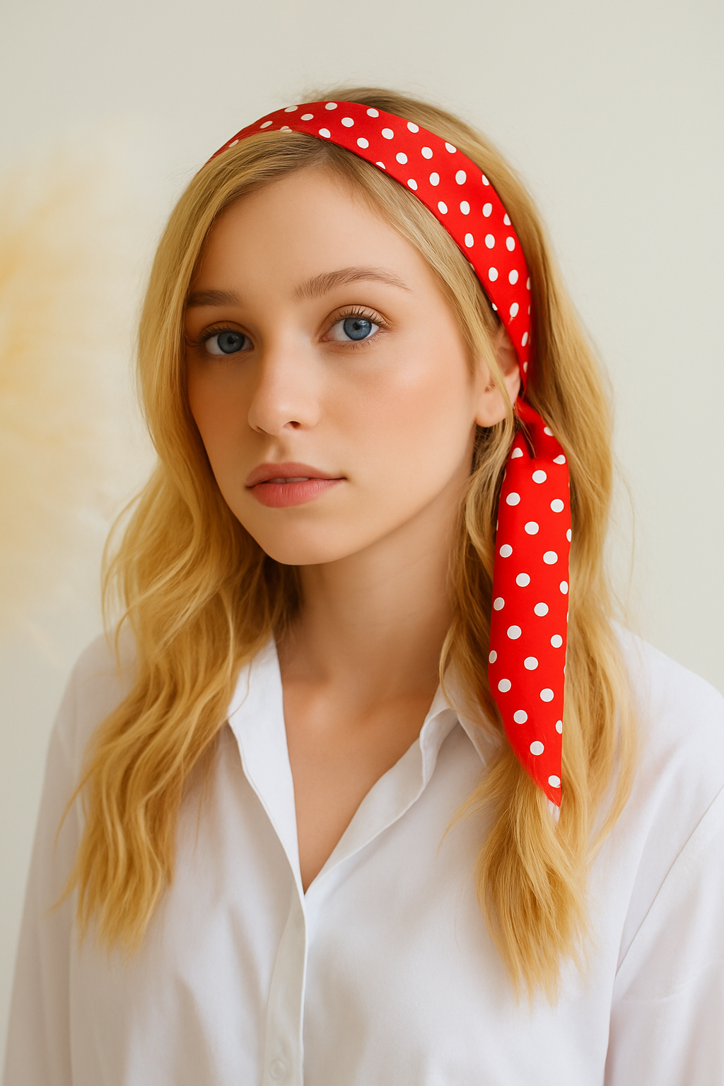 Classic Red & White Polka Dot Versatile Scarf