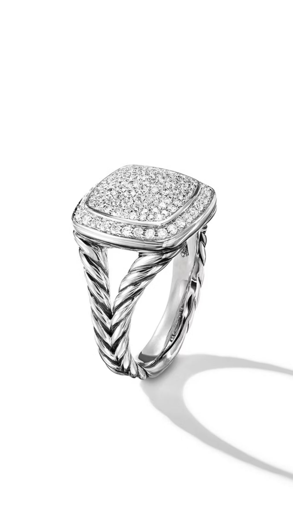 David Yurman Albion Ring in Sterling Silver with Pave Diamonds