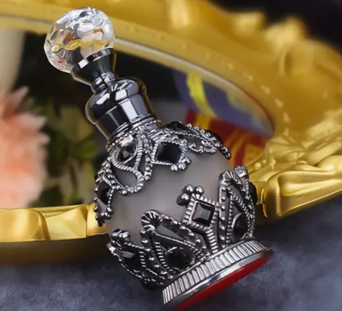 Vintage 15ML Enameled Glass Perfume Bottle