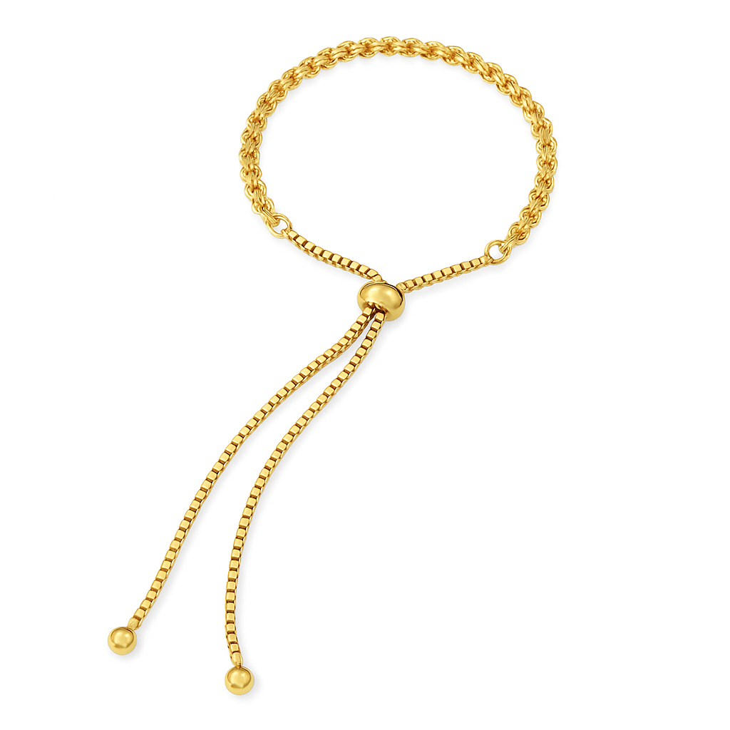 Gold Braided Bangle Tassel Bracelet