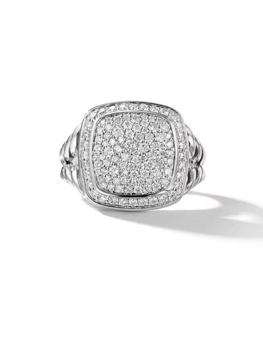 David Yurman Albion Ring in Sterling Silver with Pave Diamonds