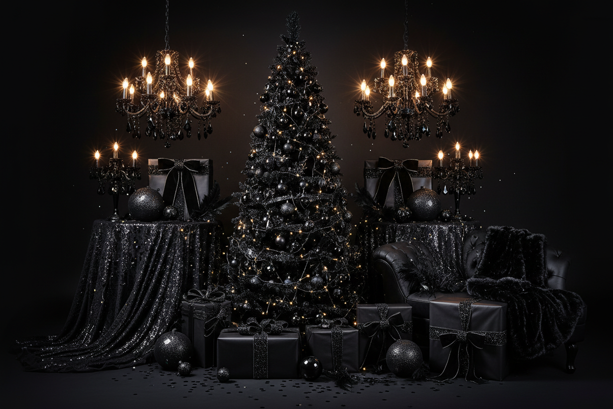 Elegant Black sparkly Christmas