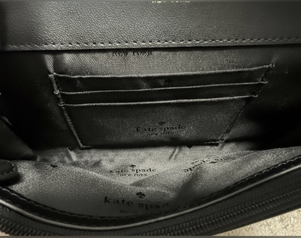 Kate Spade New York Black Leather Evening Clutch - NWOT