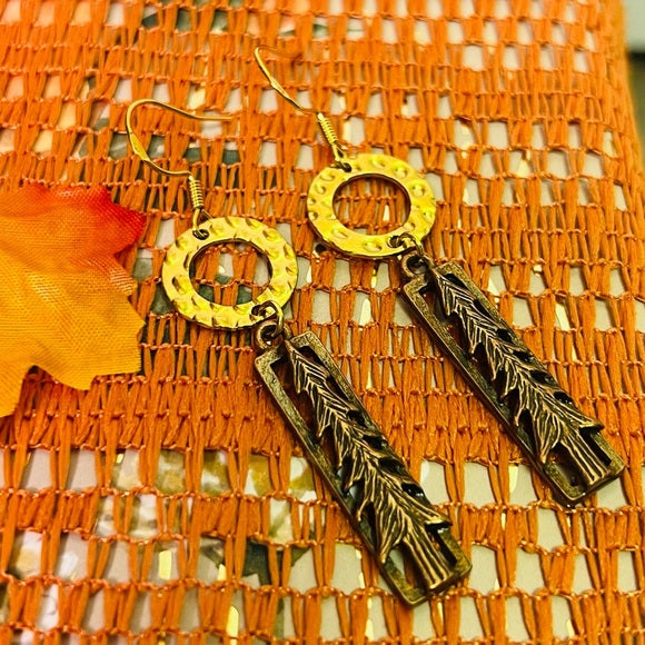 Hand Crafted Gold and Bronze Tree Earrings