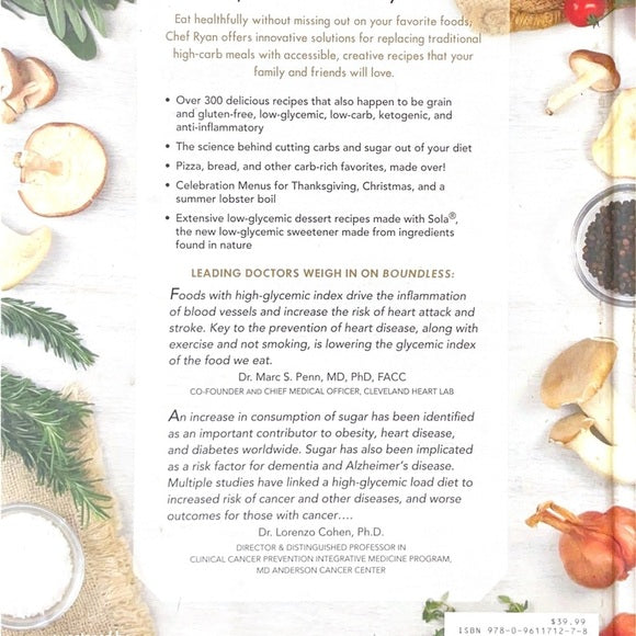 Boundless Cookbook by Ryan Turner Signed Autographed! Sola Sweetener Founder