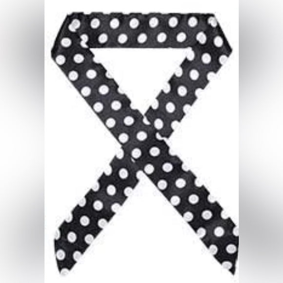 Classic Black & White Polka Dot Versatile Scarf - Vintage-Inspired Lightweight Accessory for Hair, Neck, and Bags