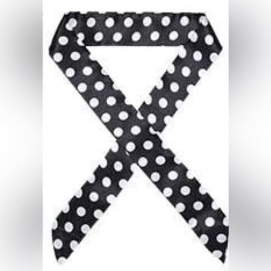 Classic Black & White Polka Dot Versatile Scarf - Vintage-Inspired Lightweight Accessory for Hair, Neck, and Bags