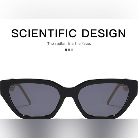 Chic Black & Gold Fashion Sunglasses Set - 2 Pairs with Elegant Golden Chain Link Arms