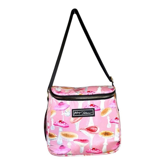 Betsey Johnson Pink Mushroom Print Lunch Tote Bag