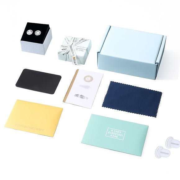 2ct Moissanite Stud Earrings 18k White Gold Brilliant Round Cut Gift Set Bundle