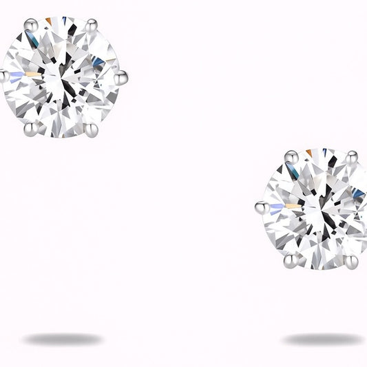 2ct Moissanite Stud Earrings 18k White Gold Brilliant Round Cut Gift Set Bundle
