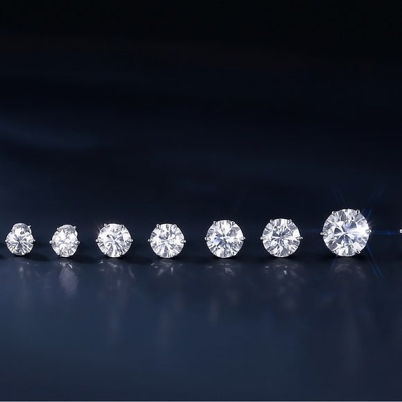 2ct Moissanite Stud Earrings 18k White Gold Brilliant Round Cut Gift Set Bundle