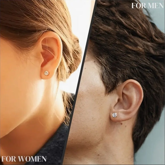 2ct Moissanite Stud Earrings 18k White Gold Brilliant Round Cut Gift Set Bundle