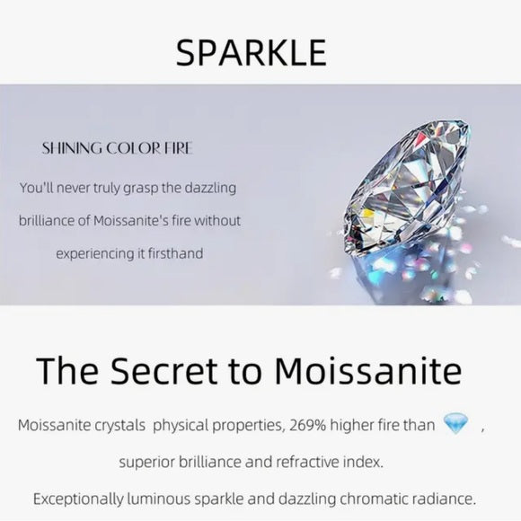 2ct Moissanite Stud Earrings 18k White Gold Brilliant Round Cut Gift Set Bundle