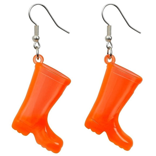 Rain Boot Earrings in Hot Pink